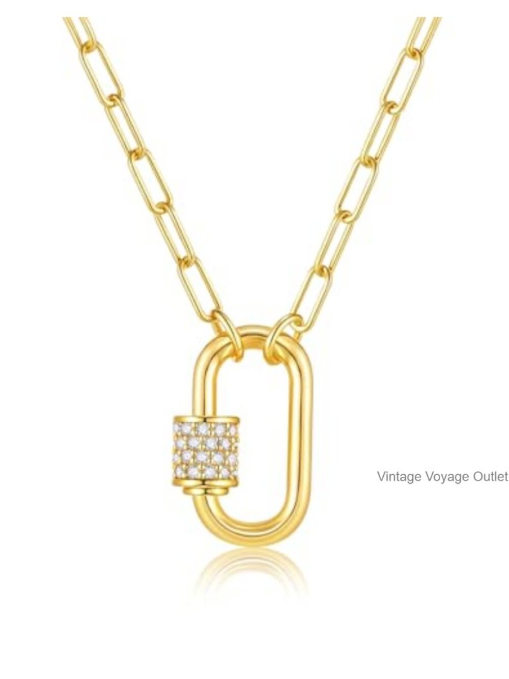 Gold Layered Necklace Set with CZ Pendant - Women's Jewelry